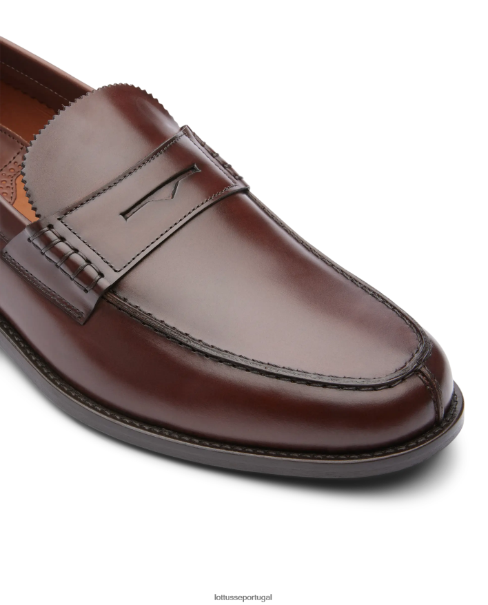 ponto Lottusse homens sapatos de barco de bezerro brilhante daytona marrom 86F22T4 calçados