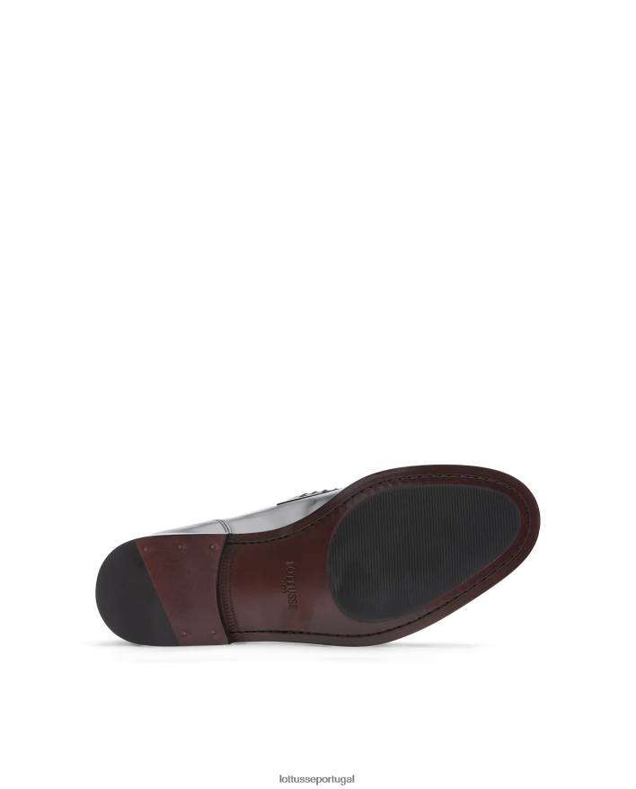ponto Lottusse homens sapatos de barco de bezerro brilhante daytona preto 86F22T3 calçados