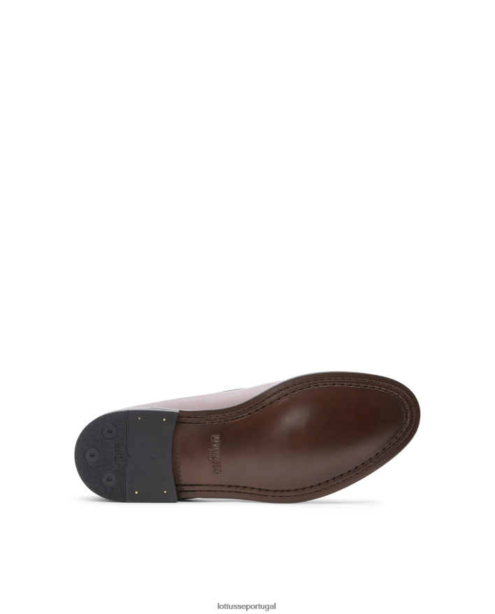 ponto Lottusse homens sapatos de barco de bezerro brilhantes de classe marrom 86F22T29 calçados