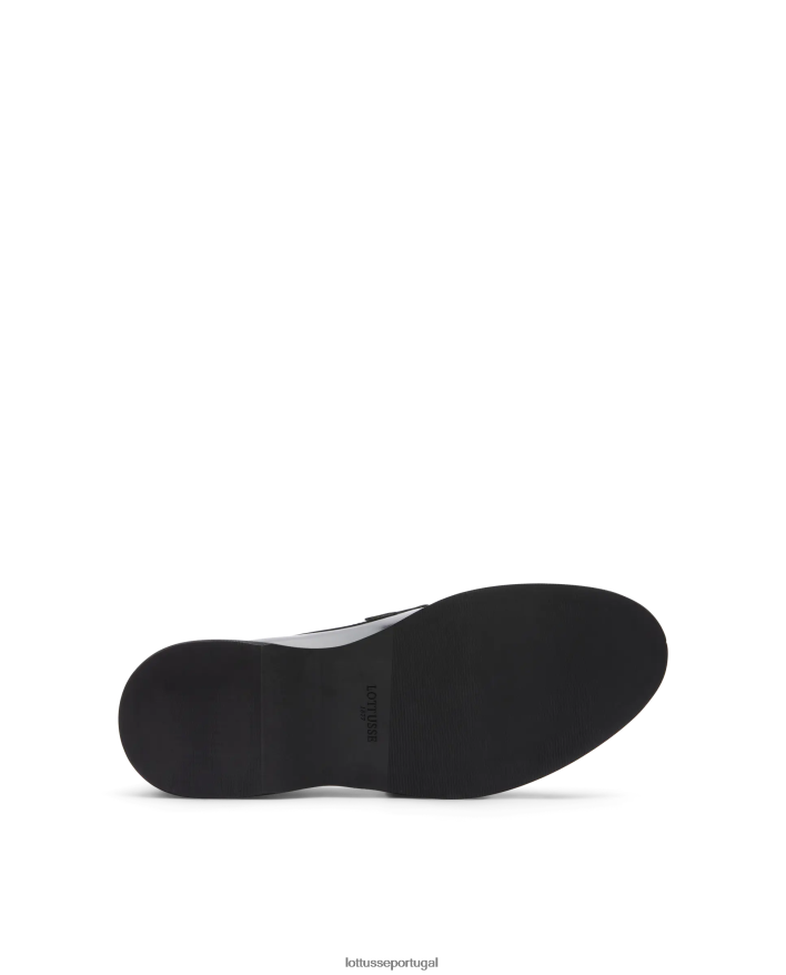 ponto Lottusse homens sapatos de barco de bezerro com fichário polido luca preto 86F22T170 calçados