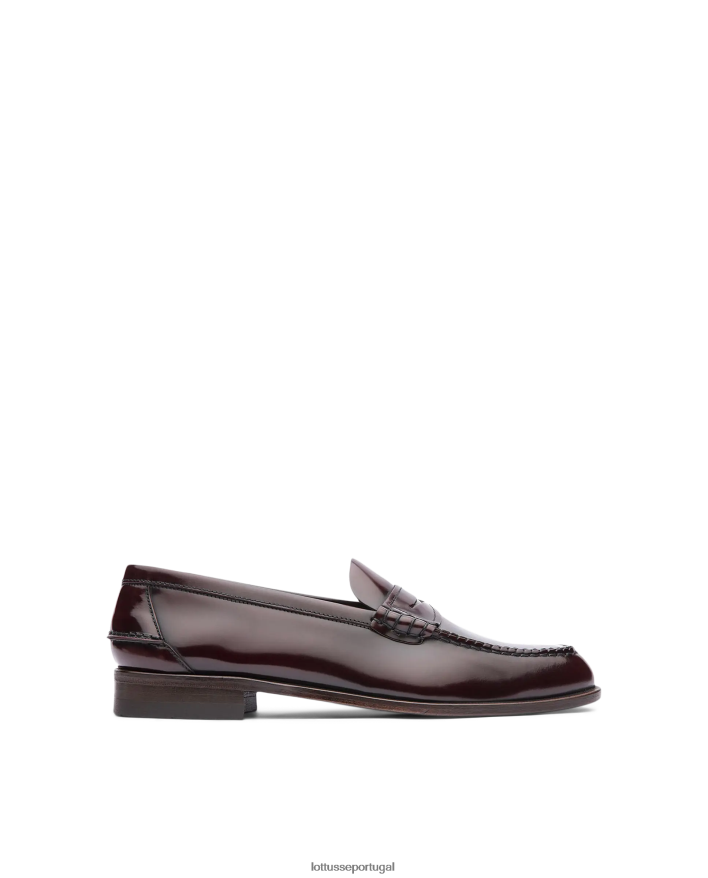 ponto Lottusse homens sapatos de barco de bezerro de fichário polido marrom liberty preto 86F22T33 calçados