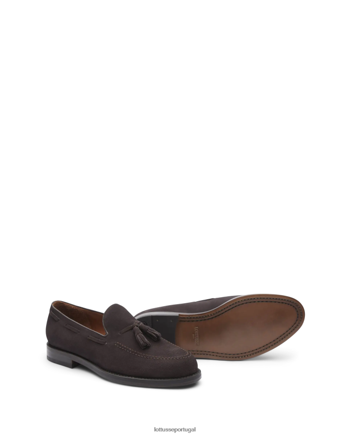ponto Lottusse homens sapatos de barco de camurça de classe café 86F22T135 calçados