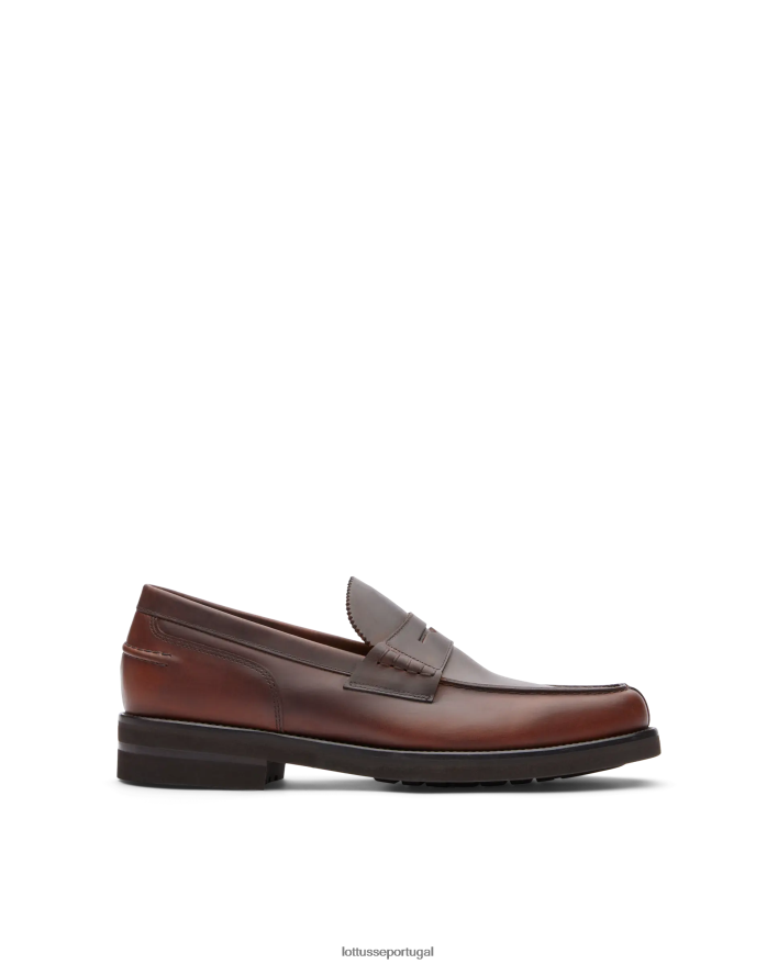 ponto Lottusse homens sapatos de barco de cera de bezerro daytona marrom 86F22T134 calçados