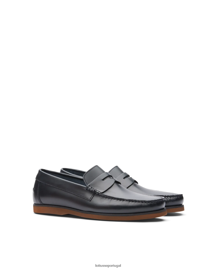 ponto Lottusse homens sapatos de barco de cera oceânica azul marinho 86F22T102 calçados