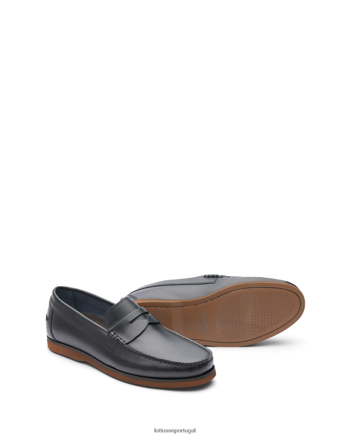 ponto Lottusse homens sapatos de barco de cera oceânica azul marinho 86F22T102 calçados