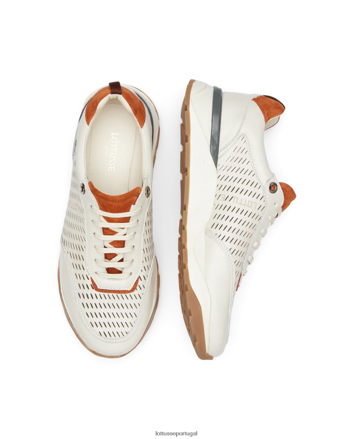 ponto Lottusse homens tênis de bezerro macio osaka off white 86F22T124 calçados