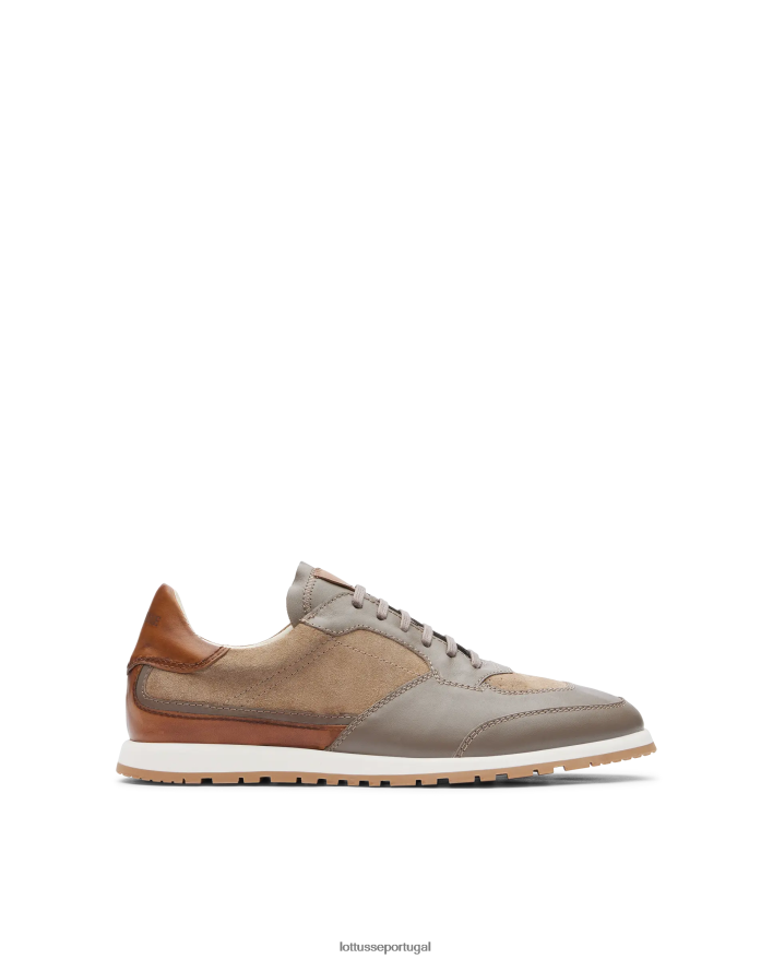 ponto Lottusse homens tênis mancor soft bezerro cinza 86F22T195 calçados