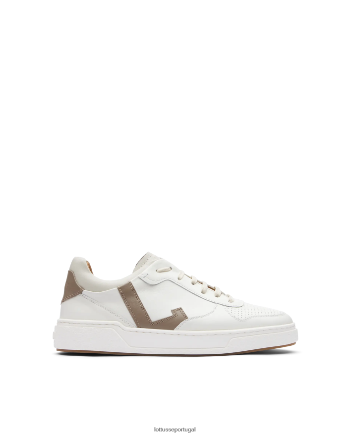 ponto Lottusse homens tênis torino de grão liso off white 86F22T192 calçados