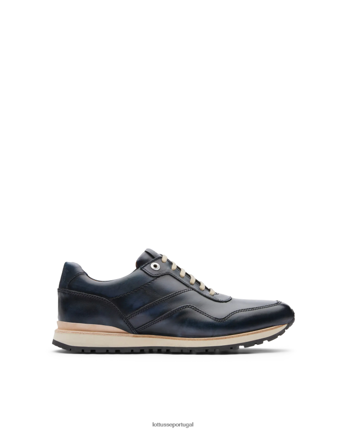 ponto Lottusse homens tokyo tênis brush off bezerro azul marinho 86F22T21 calçados