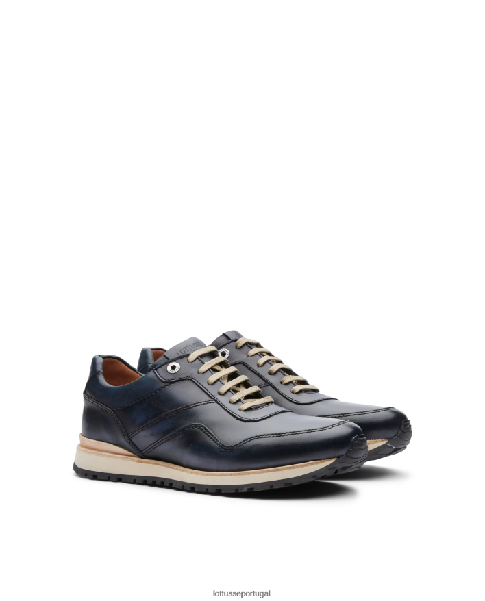 ponto Lottusse homens tokyo tênis brush off bezerro azul marinho 86F22T21 calçados