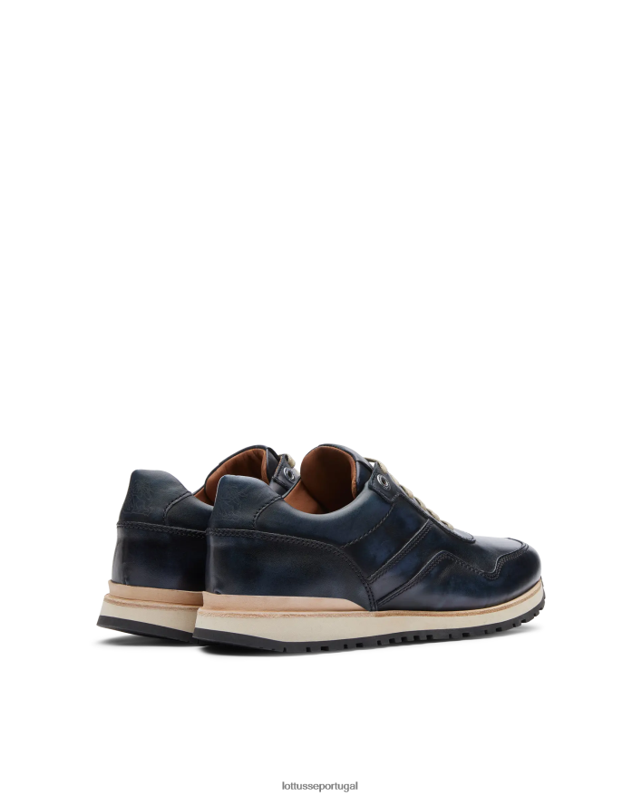 ponto Lottusse homens tokyo tênis brush off bezerro azul marinho 86F22T21 calçados