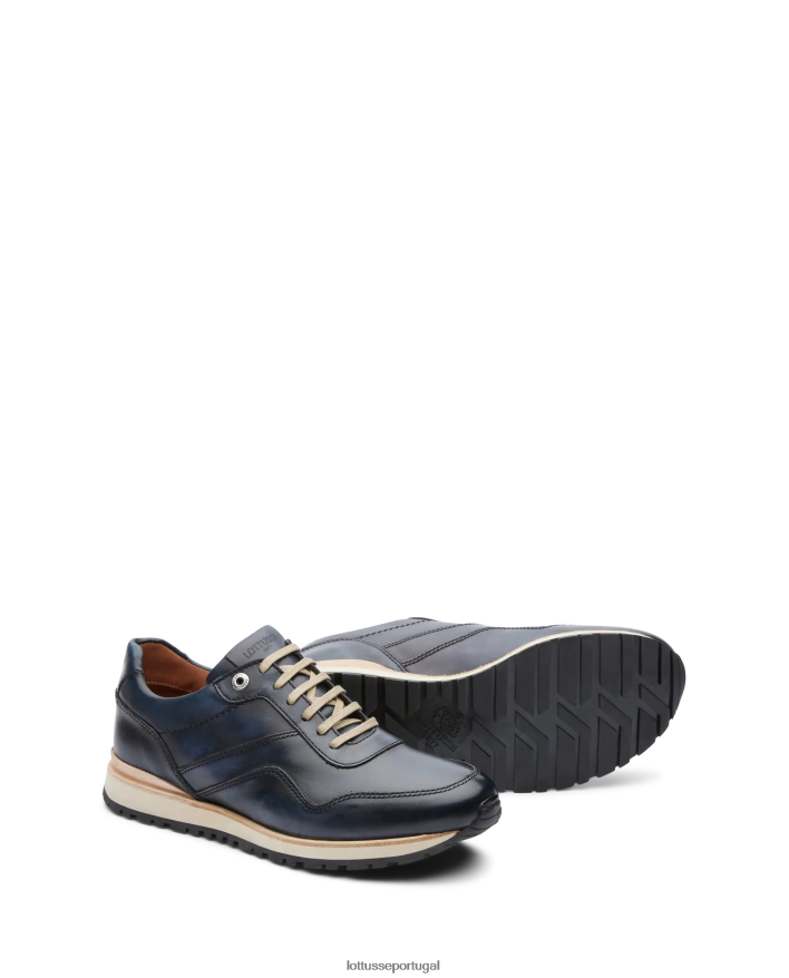 ponto Lottusse homens tokyo tênis brush off bezerro azul marinho 86F22T21 calçados