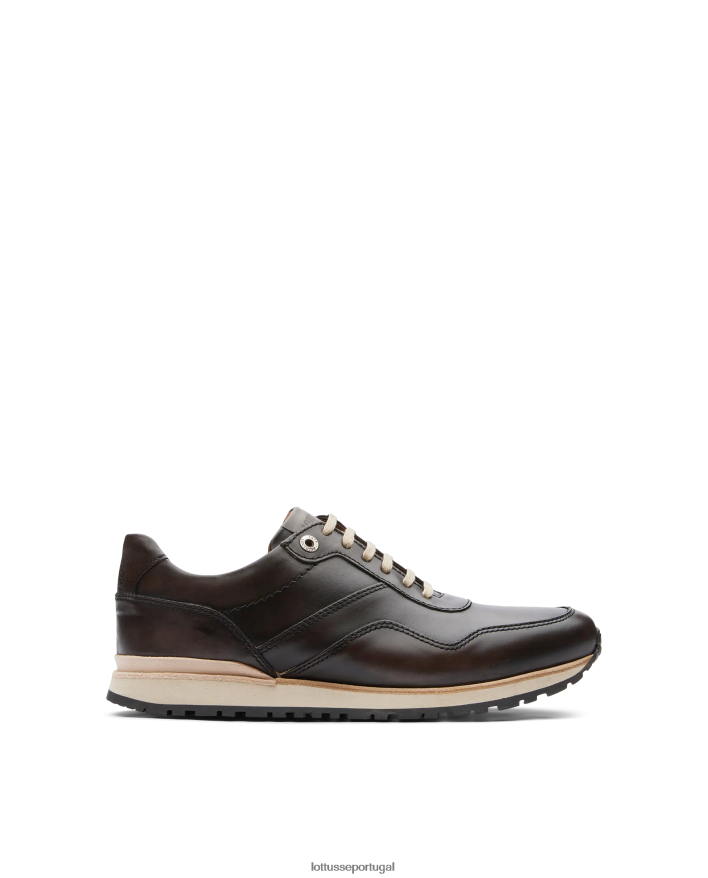 ponto Lottusse homens tokyo tênis brush off bezerro café 86F22T22 calçados