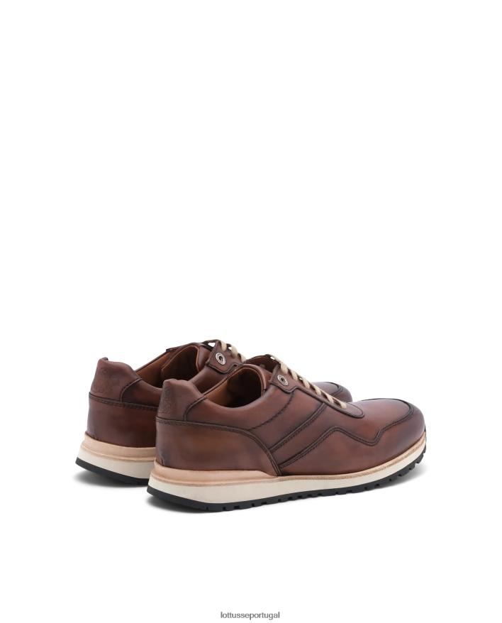 ponto Lottusse homens tokyo tênis brush off bezerro marrom 86F22T188 calçados