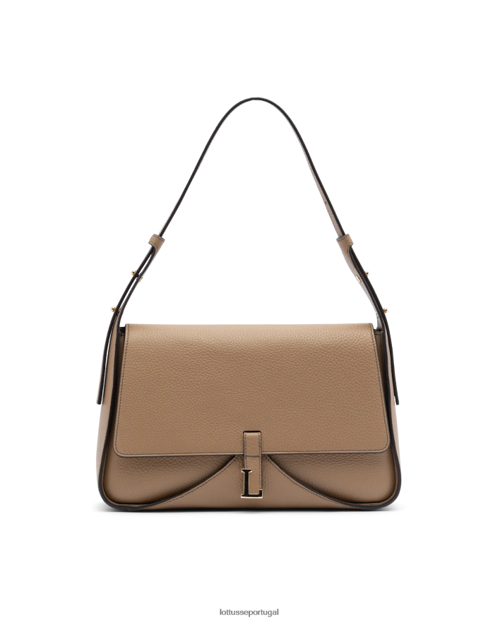 ponto Lottusse mulheres bolsa com alça superior de bezerro grão talaia natural 86F22T325 acessórios