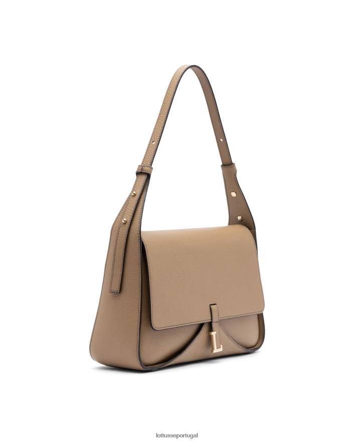 ponto Lottusse mulheres bolsa com alça superior de bezerro grão talaia natural 86F22T325 acessórios