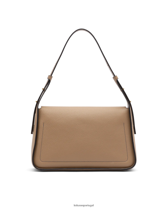ponto Lottusse mulheres bolsa com alça superior de bezerro grão talaia natural 86F22T325 acessórios