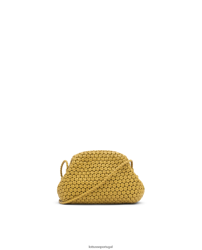 ponto Lottusse mulheres bolsa com alça superior macia de cordeiro merino noodbag amarelo 86F22T350 acessórios