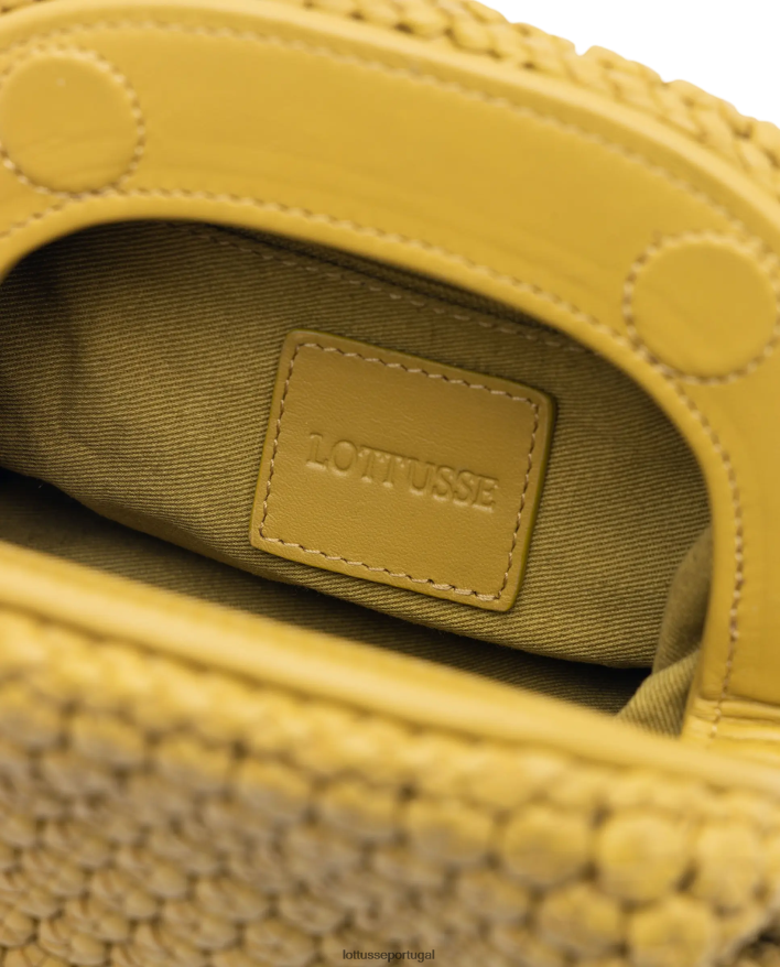 ponto Lottusse mulheres bolsa com alça superior macia de cordeiro merino noodbag amarelo 86F22T350 acessórios