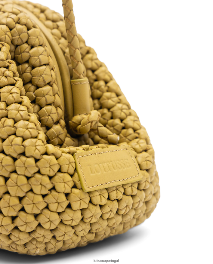 ponto Lottusse mulheres bolsa com alça superior macia de cordeiro merino noodbag amarelo 86F22T350 acessórios