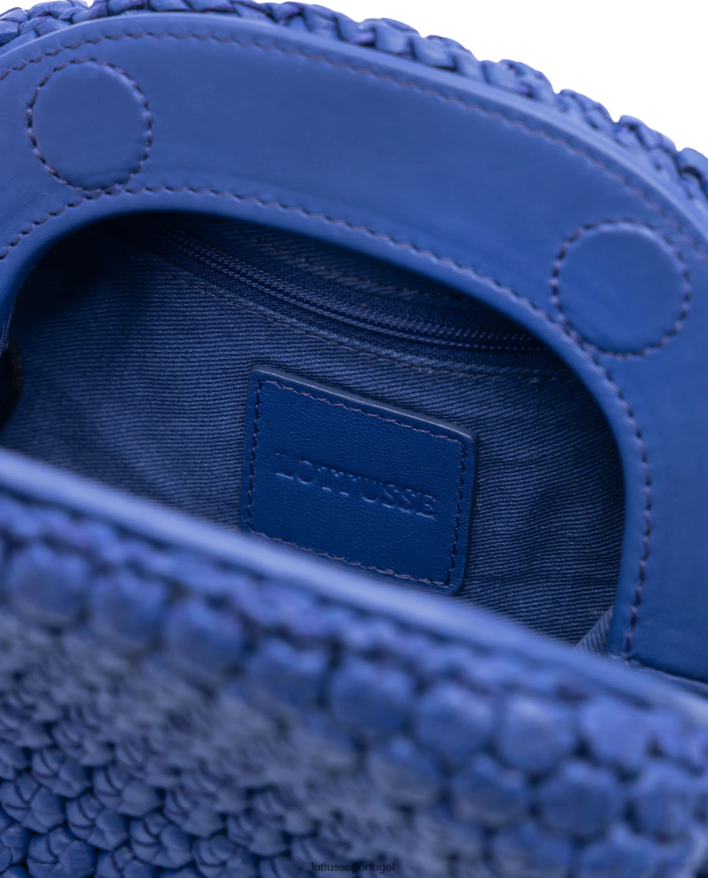 ponto Lottusse mulheres bolsa com alça superior macia de cordeiro merino noodbag azul 86F22T348 acessórios