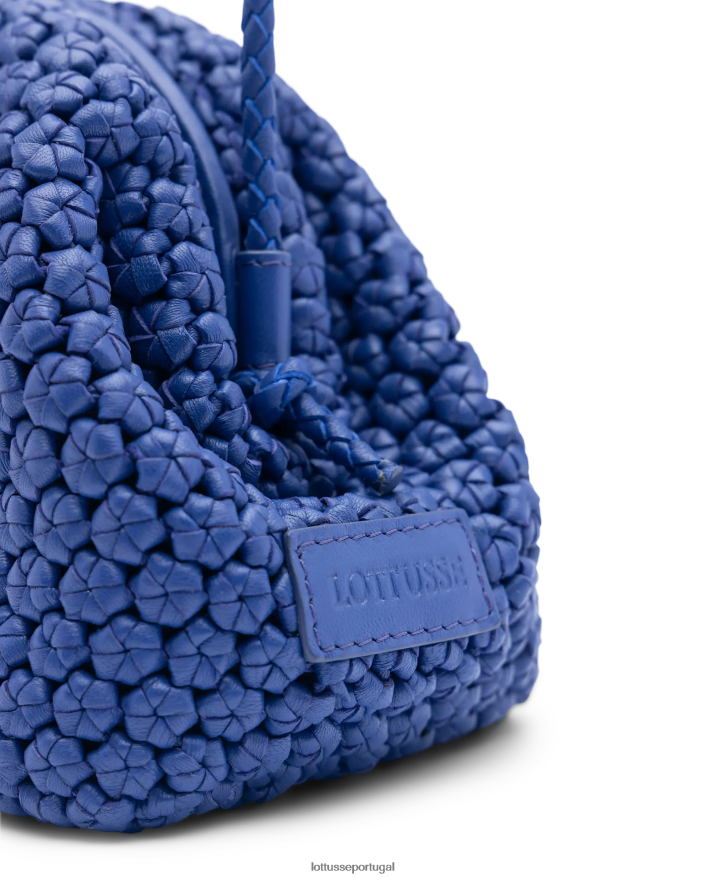 ponto Lottusse mulheres bolsa com alça superior macia de cordeiro merino noodbag azul 86F22T348 acessórios