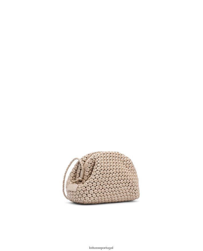 ponto Lottusse mulheres bolsa com alça superior macia de cordeiro merino noodbag prata 86F22T349 acessórios