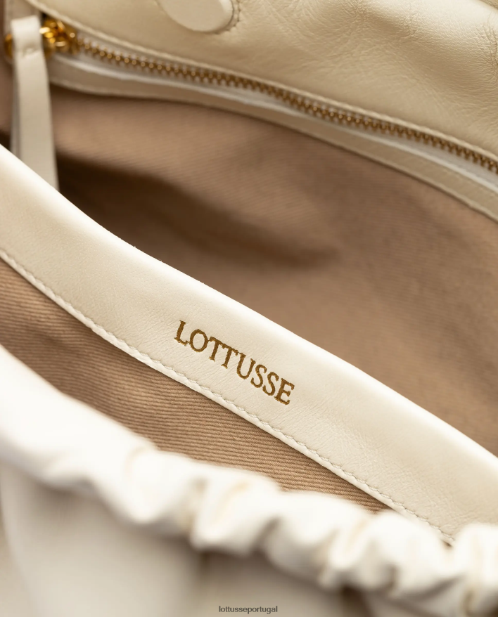 ponto Lottusse mulheres bolsa com alça superior macia serena cordeiro off white 86F22T328 acessórios