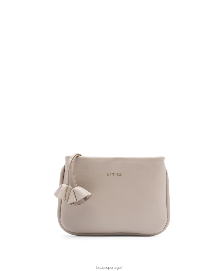 ponto Lottusse mulheres bolsa serena com alça superior de bezerro de grão liso bege 86F22T335 acessórios