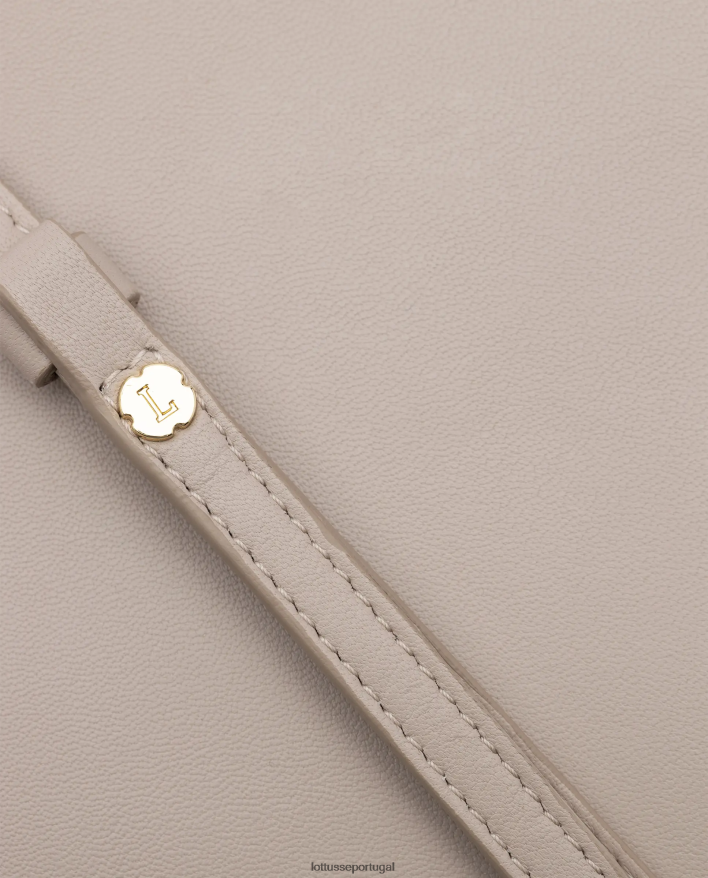 ponto Lottusse mulheres bolsa serena com alça superior de bezerro de grão liso bege 86F22T335 acessórios