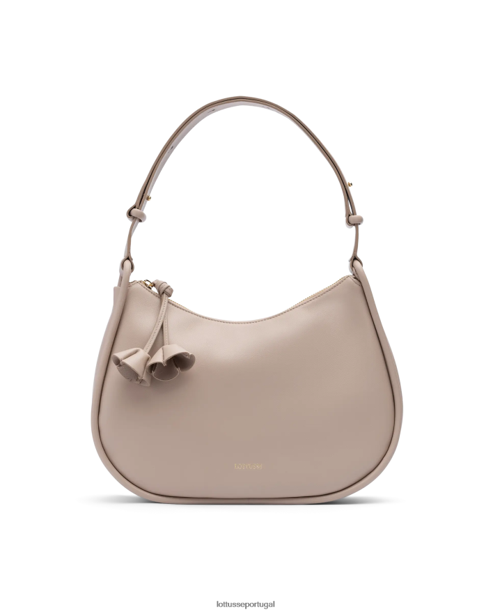 ponto Lottusse mulheres bolsa de ombro macia de cordeiro serena bege 86F22T333 acessórios