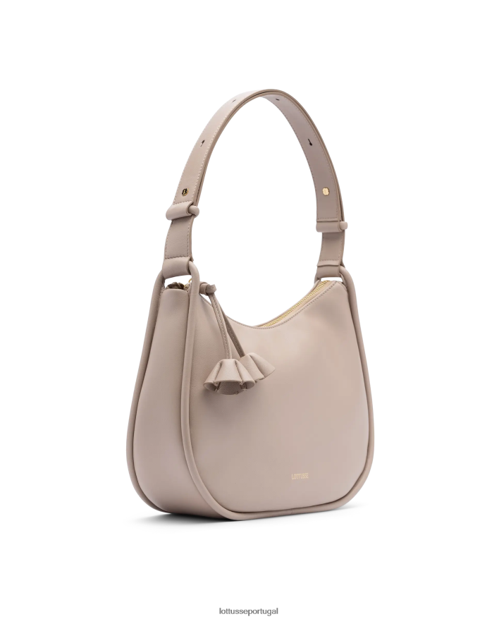 ponto Lottusse mulheres bolsa de ombro macia de cordeiro serena bege 86F22T333 acessórios