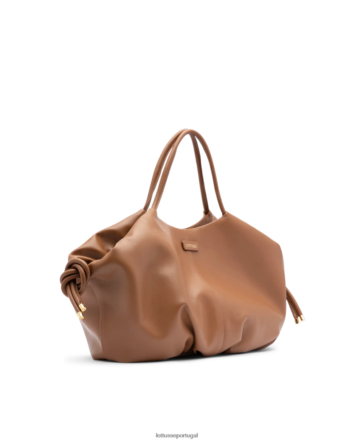 ponto Lottusse mulheres bolsa de ombro macia de cordeiro serena marrom 86F22T329 acessórios