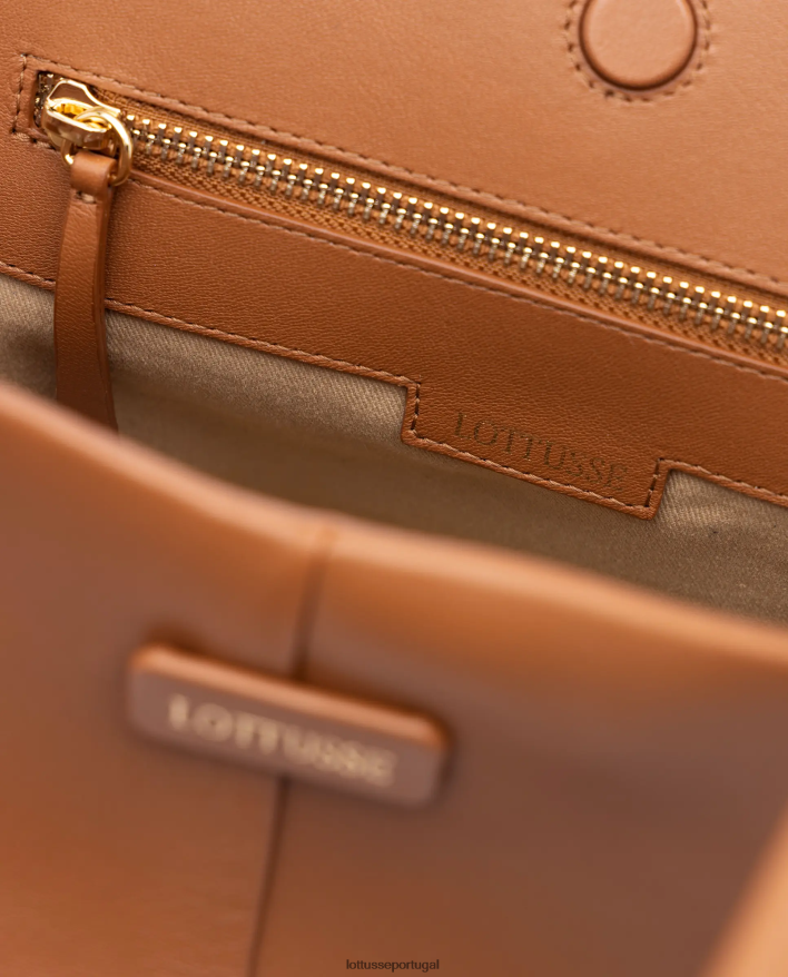 ponto Lottusse mulheres bolsa de ombro macia de cordeiro serena marrom 86F22T329 acessórios