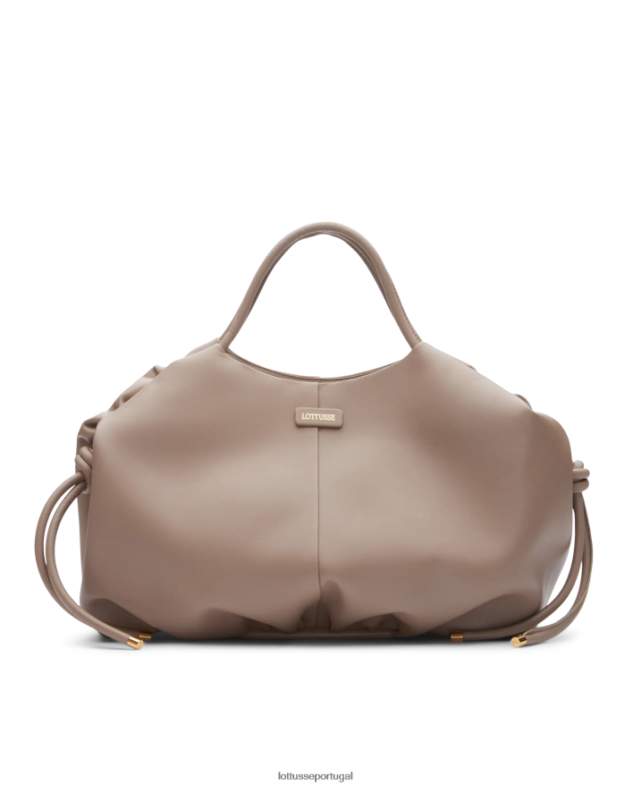 ponto Lottusse mulheres bolsa de ombro macia de cordeiro serena merino cinza 86F22T330 acessórios