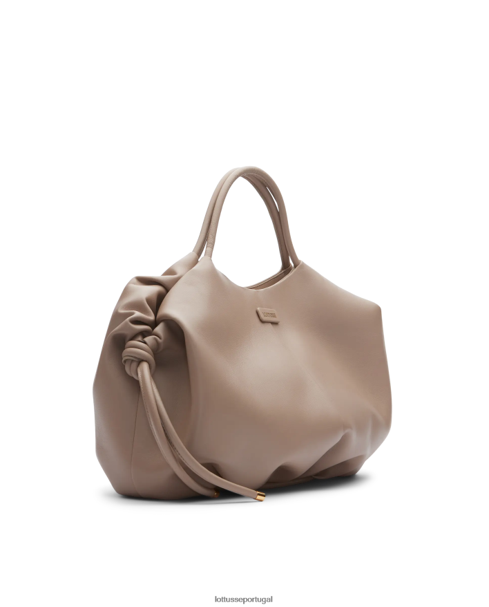 ponto Lottusse mulheres bolsa de ombro macia de cordeiro serena merino cinza 86F22T330 acessórios
