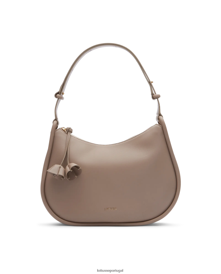 ponto Lottusse mulheres bolsa de ombro macia de cordeiro serena merino cinza 86F22T331 acessórios
