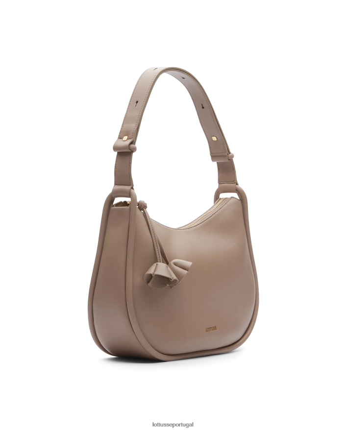 ponto Lottusse mulheres bolsa de ombro macia de cordeiro serena merino cinza 86F22T331 acessórios