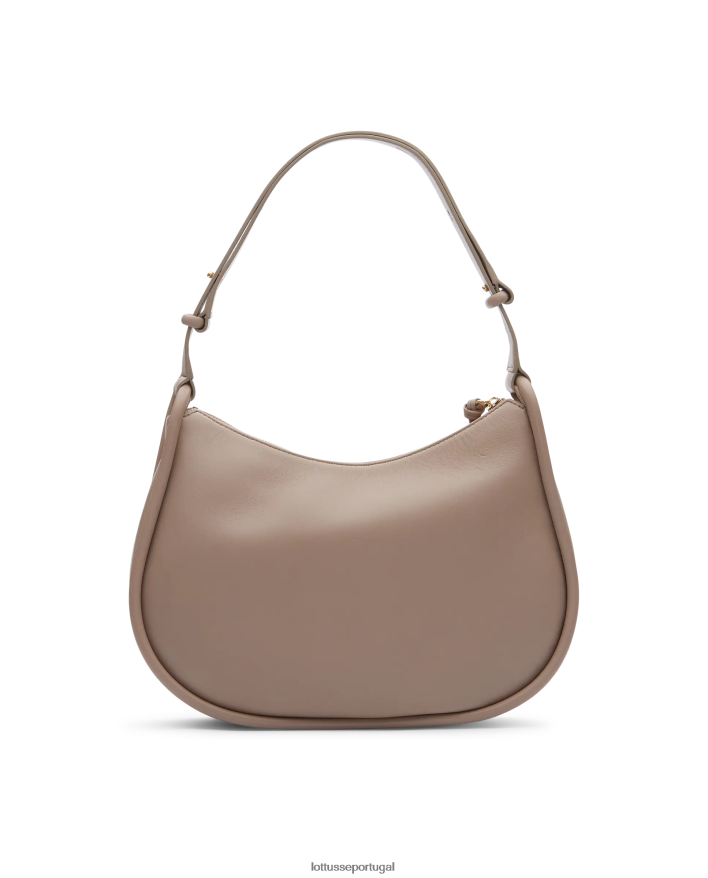 ponto Lottusse mulheres bolsa de ombro macia de cordeiro serena merino cinza 86F22T331 acessórios