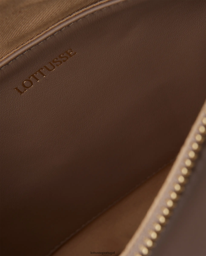 ponto Lottusse mulheres bolsa de ombro macia de cordeiro serena merino cinza 86F22T331 acessórios