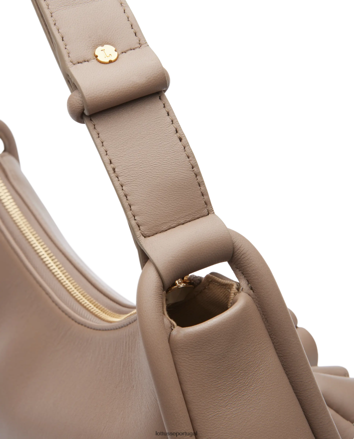 ponto Lottusse mulheres bolsa de ombro macia de cordeiro serena merino cinza 86F22T331 acessórios