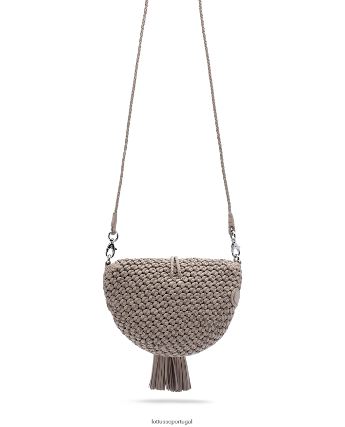 ponto Lottusse mulheres bolsa crossbody macia de cordeiro merino noodbag bege 86F22T342 acessórios