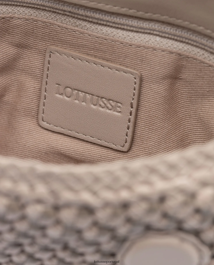 ponto Lottusse mulheres bolsa crossbody macia de cordeiro merino noodbag bege 86F22T342 acessórios