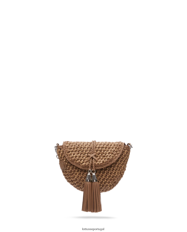 ponto Lottusse mulheres bolsa crossbody macia de cordeiro merino noodbag marrom 86F22T340 acessórios