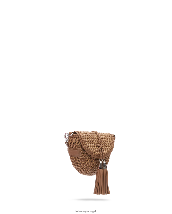 ponto Lottusse mulheres bolsa crossbody macia de cordeiro merino noodbag marrom 86F22T340 acessórios