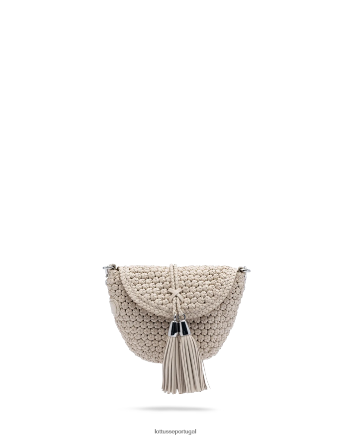 ponto Lottusse mulheres bolsa crossbody macia de cordeiro merino noodbag off white 86F22T337 acessórios