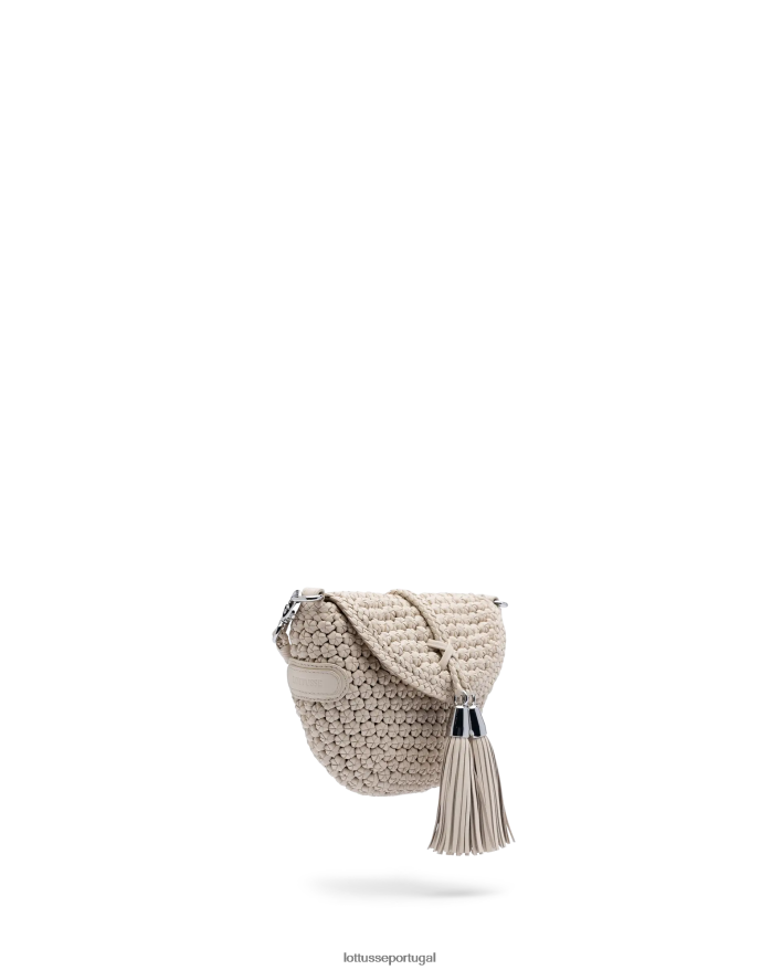 ponto Lottusse mulheres bolsa crossbody macia de cordeiro merino noodbag off white 86F22T337 acessórios