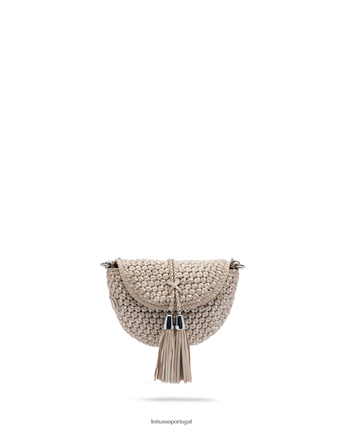 ponto Lottusse mulheres bolsa crossbody macia de cordeiro merino noodbag prata 86F22T338 acessórios