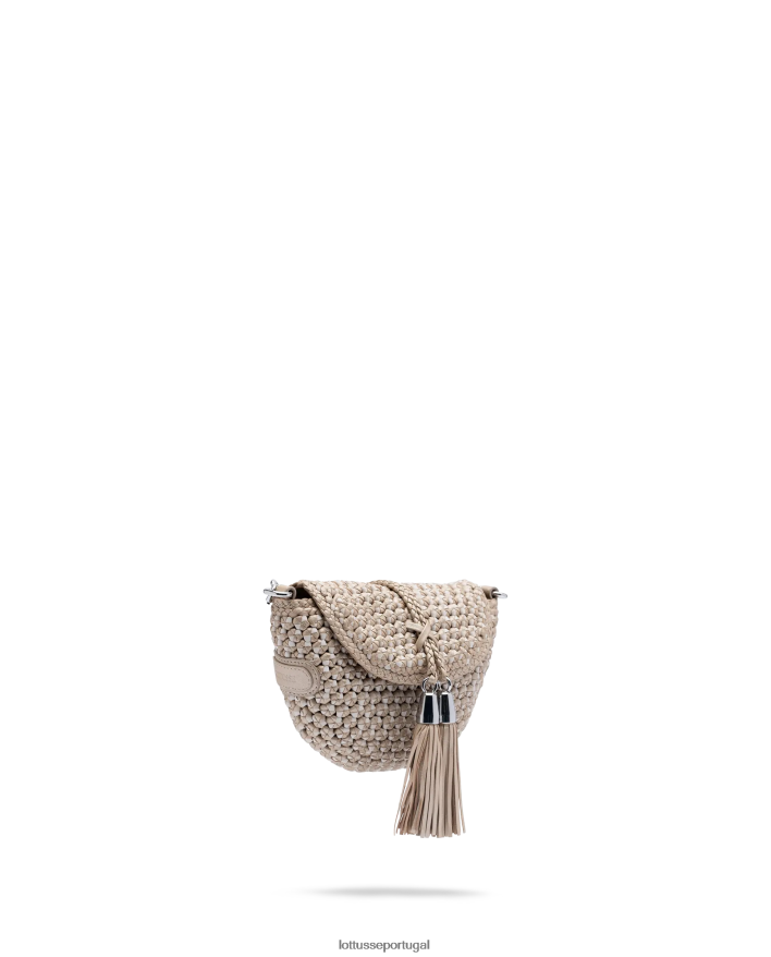 ponto Lottusse mulheres bolsa crossbody macia de cordeiro merino noodbag prata 86F22T338 acessórios