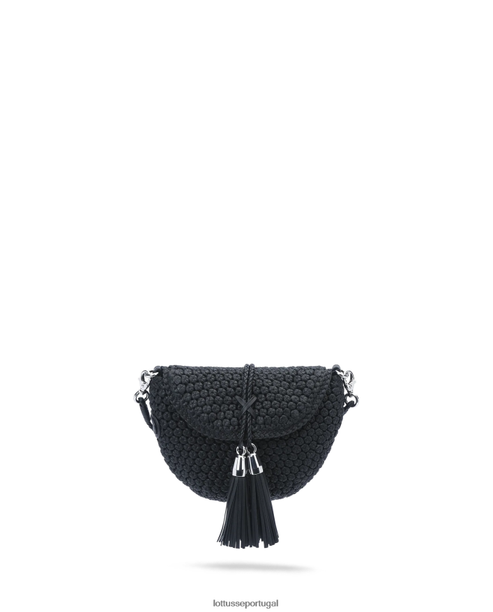 ponto Lottusse mulheres bolsa crossbody macia de cordeiro merino noodbag preto 86F22T336 acessórios